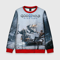 Свитшот детский Кратос, Атрей и Фрея GOW Ragnarok, цвет: 3D-красный