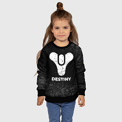 Свитшот детский Destiny с потертостями на темном фоне, цвет: 3D-черный — фото 2