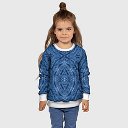 Свитшот детский Gray blue ethnic arabic ornament, цвет: 3D-белый — фото 2