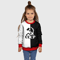Свитшот детский СОВЕТСКИЙ СОЮЗ - СЕРП И МОЛОТ - Черно-белое, цвет: 3D-красный — фото 2