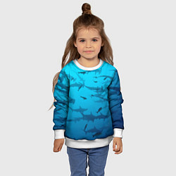 Свитшот детский Акулы - океан, цвет: 3D-белый — фото 2