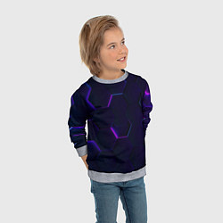Свитшот детский Фигурный фиолетовый фон, цвет: 3D-меланж — фото 2