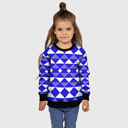 Свитшот детский Бело-синий геометрический узор, цвет: 3D-черный — фото 2
