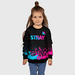 Свитшот детский Stray - neon gradient logo, цвет: 3D-черный — фото 2