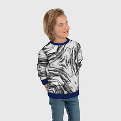 Свитшот детский Черно-белый абстрактный узор Трио, цвет: 3D-синий — фото 2
