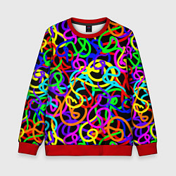 Свитшот детский Неоновый беспорядок, цвет: 3D-красный