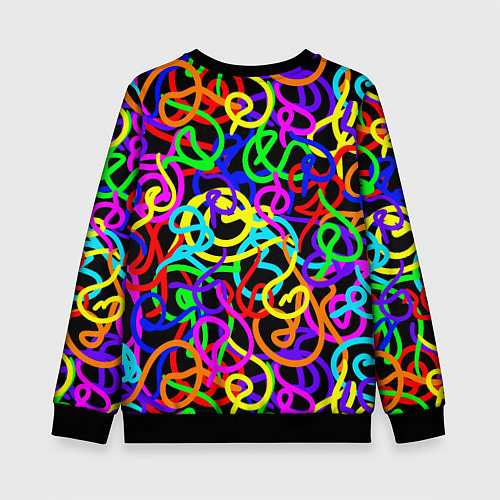 Детский свитшот Неоновый беспорядок / 3D-Черный – фото 2