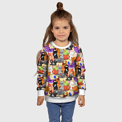 Свитшот детский Котики-такие котики, цвет: 3D-белый — фото 2