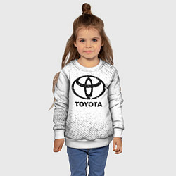 Свитшот детский Toyota с потертостями на светлом фоне, цвет: 3D-белый — фото 2