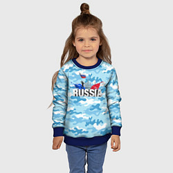 Свитшот детский Russia: синий камфуляж, цвет: 3D-синий — фото 2