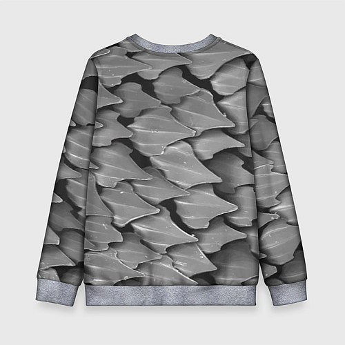 Детский свитшот Кожа акулы - броня / 3D-Меланж – фото 2