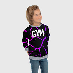 Свитшот детский Gym - Трещины неоновые, цвет: 3D-меланж — фото 2