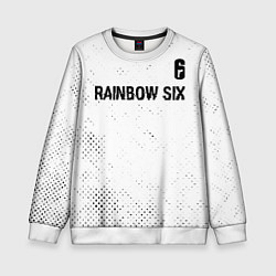 Свитшот детский Rainbow Six glitch на светлом фоне: символ сверху, цвет: 3D-белый