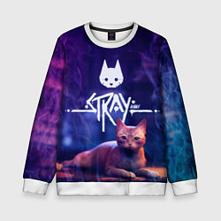 Свитшот детский Stray кот - дымок - neon, цвет: 3D-белый