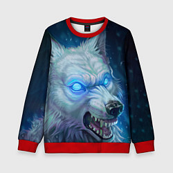 Свитшот детский Ледяной волк, цвет: 3D-красный