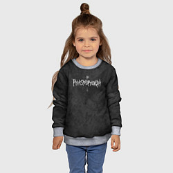 Свитшот детский Phasmophobia пентаграмма и крест на сером фоне, цвет: 3D-меланж — фото 2