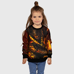 Свитшот детский Берсерк Гатс В Огне, цвет: 3D-черный — фото 2