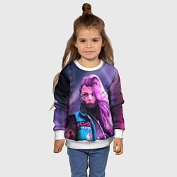 Свитшот детский Cyberpunk 2077 - Валери V, цвет: 3D-белый — фото 2