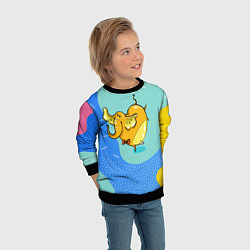 Свитшот детский Желтая слониха - балерина, цвет: 3D-черный — фото 2