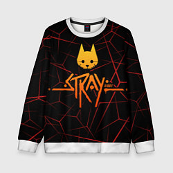 Свитшот детский Stray cat игра блуждающий кот, цвет: 3D-белый