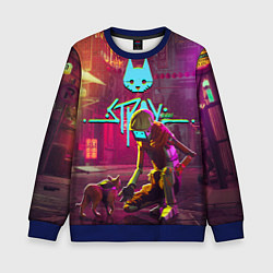 Свитшот детский Stray - cat & robot, цвет: 3D-синий