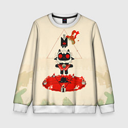Свитшот детский Cult of the lamb art, цвет: 3D-белый
