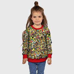 Свитшот детский Симпсоны все Герои, цвет: 3D-красный — фото 2