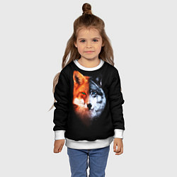 Свитшот детский Волк и Лисица, цвет: 3D-белый — фото 2