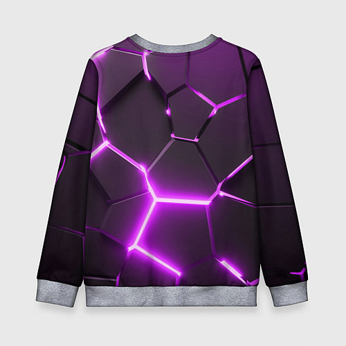Детский свитшот Фиолетовые неоновые геометрические плиты / 3D-Меланж – фото 2