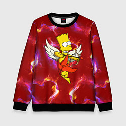 Свитшот детский Барт Симпсон стреляет из лука в сердце, цвет: 3D-черный