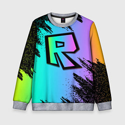 Свитшот детский Roblox neon logo, цвет: 3D-меланж