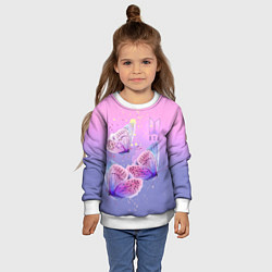 Свитшот детский BTS красивые бабочки, цвет: 3D-белый — фото 2