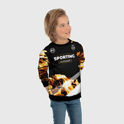 Свитшот детский Sporting legendary sport fire, цвет: 3D-черный — фото 2
