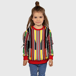 Свитшот детский Геометрические цветные фигуры полосы geometry, цвет: 3D-красный — фото 2