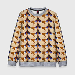 Свитшот детский Тарталья лицо МЕМ Genshin Impact, цвет: 3D-меланж