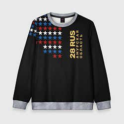 Свитшот детский 28 RUS Амурская область, цвет: 3D-меланж