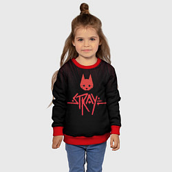 Свитшот детский Stray game cat бродячий кот игра, цвет: 3D-красный — фото 2