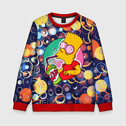 Свитшот детский Bart Simpson пьёт лимонад, цвет: 3D-красный