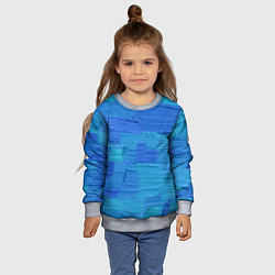 Свитшот детский Синие мазки краски, цвет: 3D-меланж — фото 2