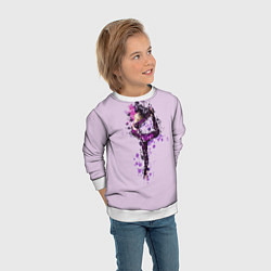Свитшот детский Стройная гимнастка, цвет: 3D-белый — фото 2