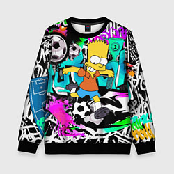 Детский свитшот Барт Симпсон - центр-форвард на фоне граффити