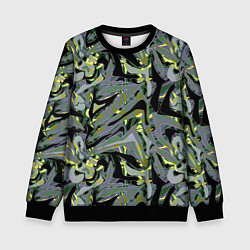 Детский свитшот Черный, серые, желтые каракули