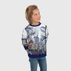 Свитшот детский Пышный тропический лес, цвет: 3D-синий — фото 2
