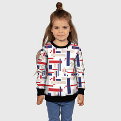 Свитшот детский Геометрический узор Орион красно-синий на белом, цвет: 3D-черный — фото 2