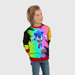 Свитшот детский Sonic neon, цвет: 3D-красный — фото 2