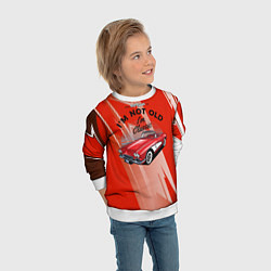 Свитшот детский Старая красная машина, цвет: 3D-белый — фото 2