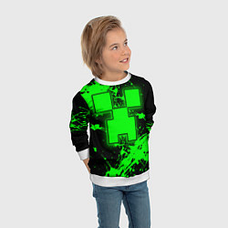 Свитшот детский Minecraft neon green, цвет: 3D-белый — фото 2