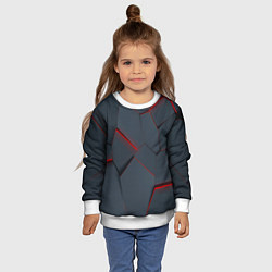 Свитшот детский Геометрический узор треснутого асфальта, цвет: 3D-белый — фото 2