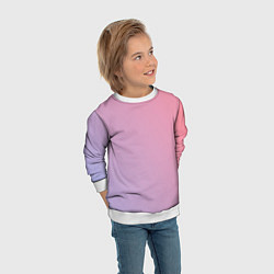 Свитшот детский Градиент - розовая пастель, цвет: 3D-белый — фото 2