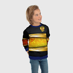 Свитшот детский Black & gold - герб России, цвет: 3D-синий — фото 2
